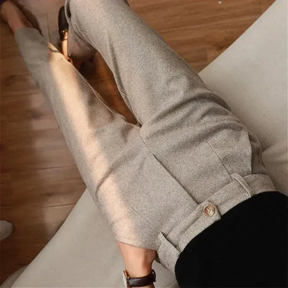 Men's Vintage Pleated Classic High-Waisted Trousers
