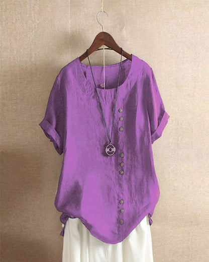 Women's Summer Casual Blouse with Button Details