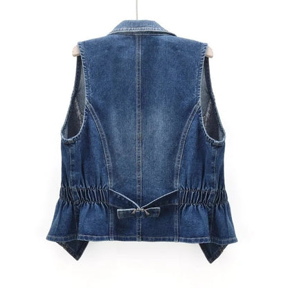 Women's Casual Denim Vest without Sleeves
