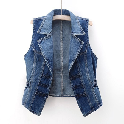 Women's Casual Denim Vest without Sleeves