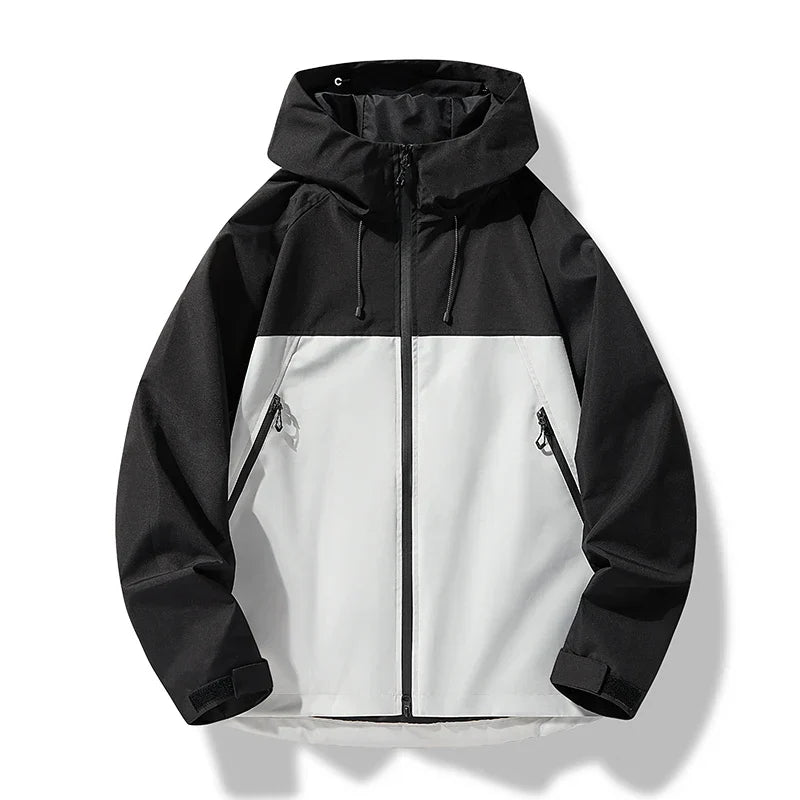Waterproof Men's Jacket with Hood and Windproof Shell