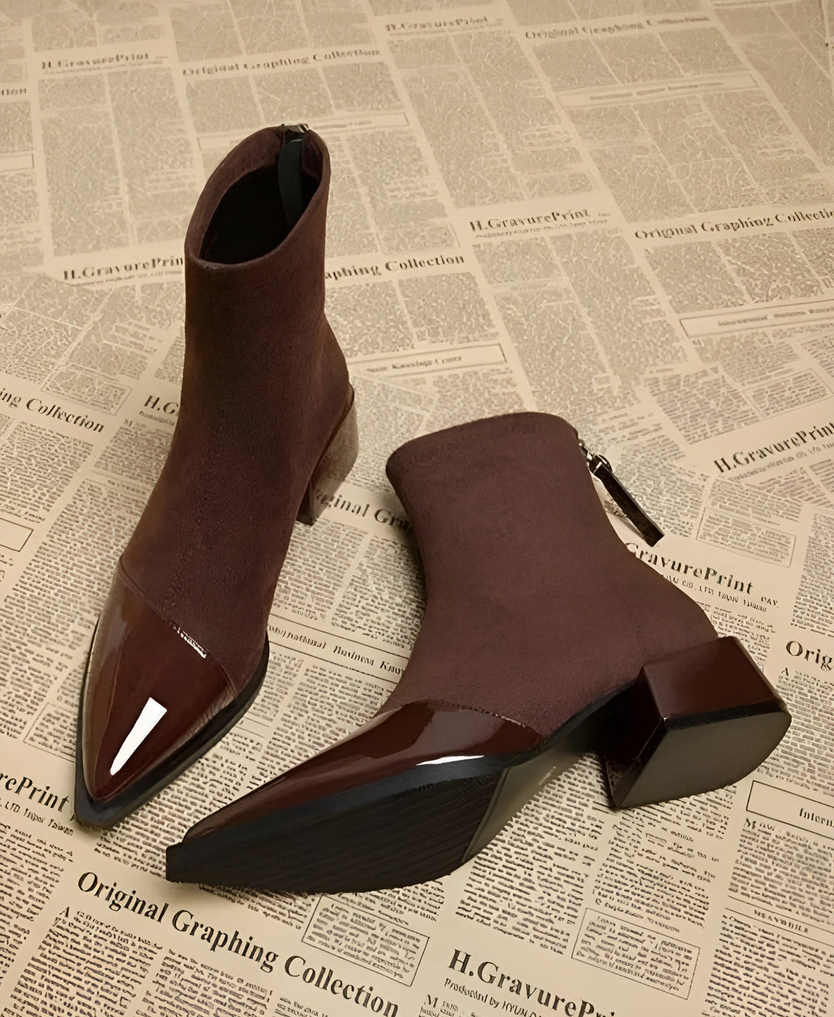 Women's Winter Ankle Boots with Block Heel