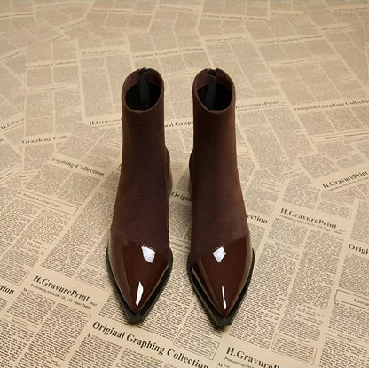 Women's Winter Ankle Boots with Block Heel