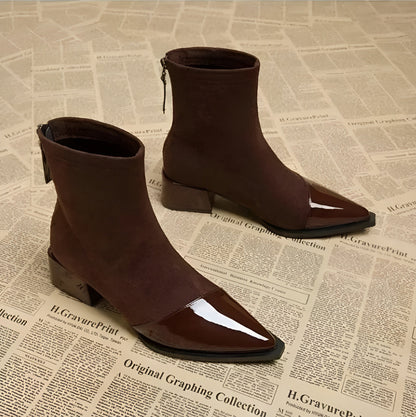 Women's Winter Ankle Boots with Block Heel