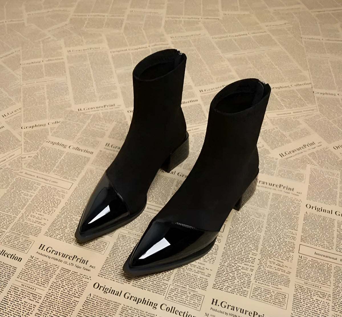 Women's Winter Ankle Boots with Block Heel