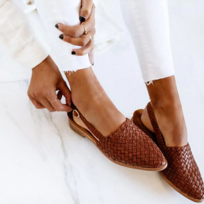 Women's Spring Woven Slingback Ballet Flats