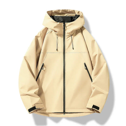 Waterproof Men's Jacket with Hood and Windproof Shell