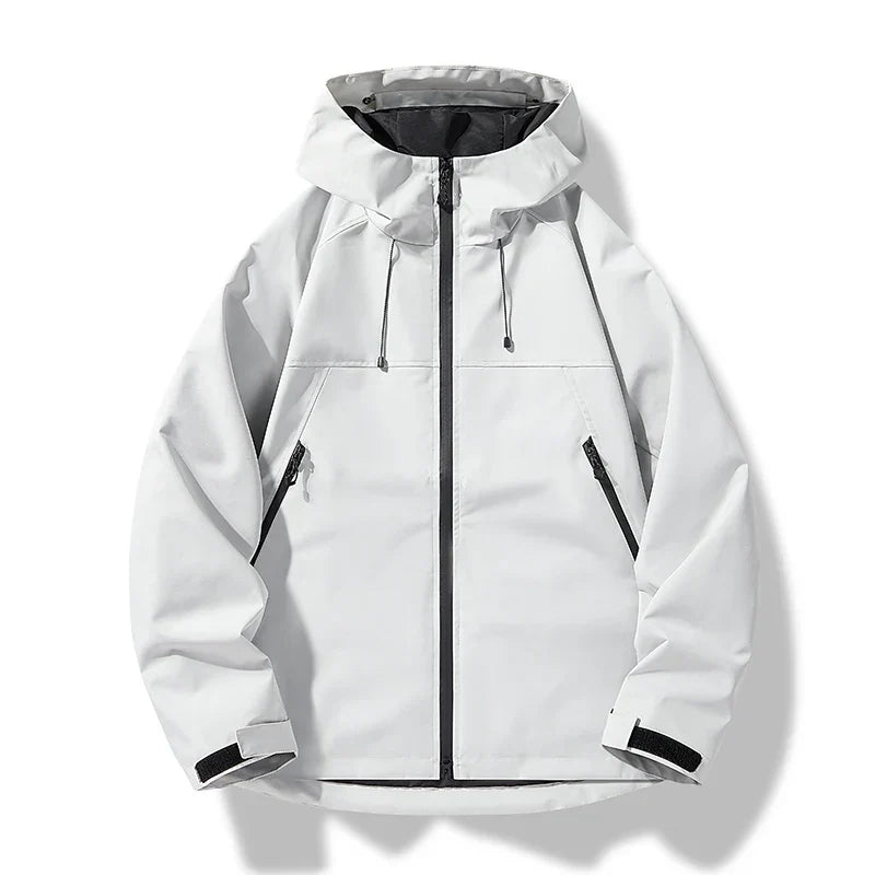 Waterproof Men's Jacket with Hood and Windproof Shell
