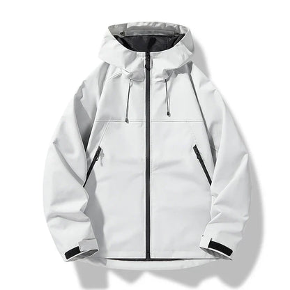 Waterproof Men's Jacket with Hood and Windproof Shell