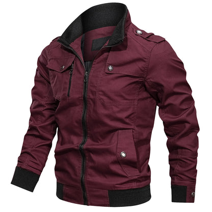 Men's Bomber Jacket with Multiple Pockets