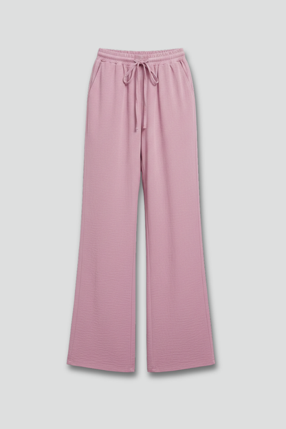 Women's Casual Palazzo Pants with Elastic Waistband and Side Pockets