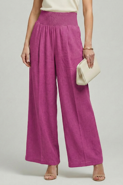 Women's High-Waisted Palazzo Pants with Pleats