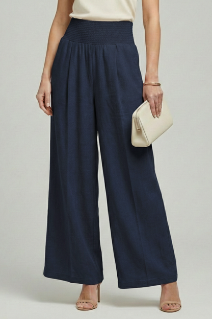 Women's High-Waisted Palazzo Pants with Pleats