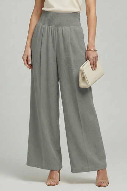 Women's High-Waisted Palazzo Pants with Pleats
