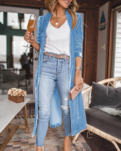 Women's Long Cardigan with Open Front