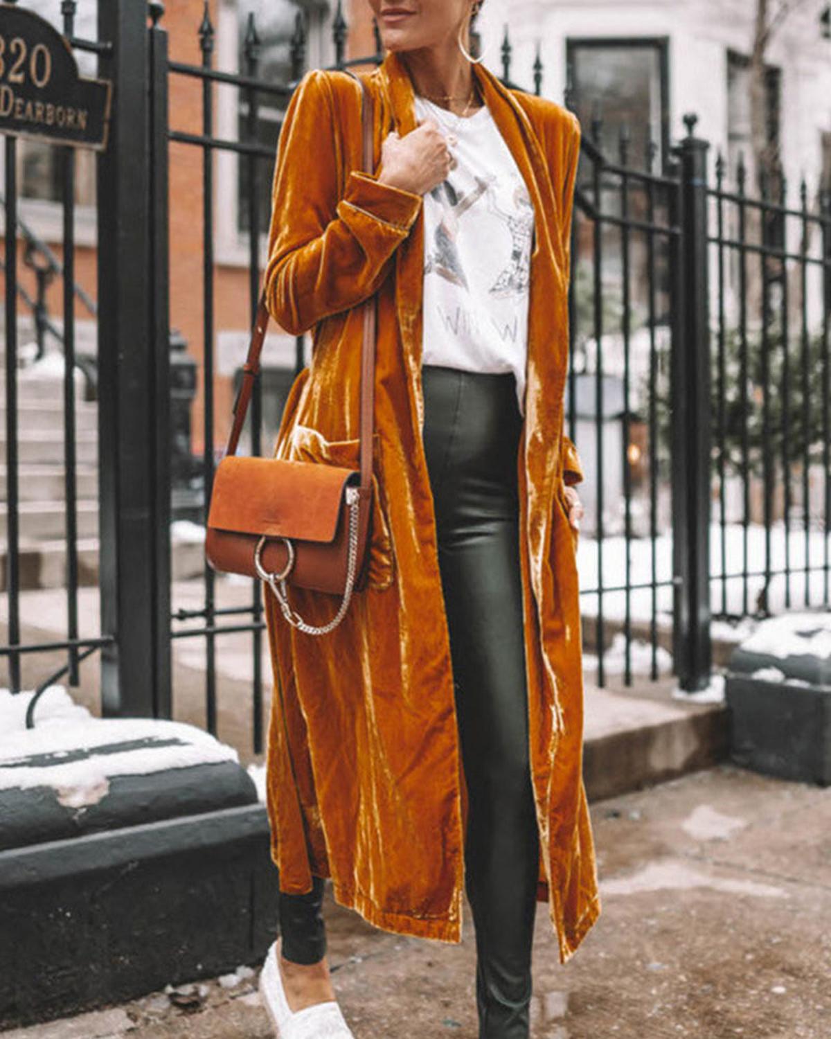 Women's Long Cardigan with Open Front