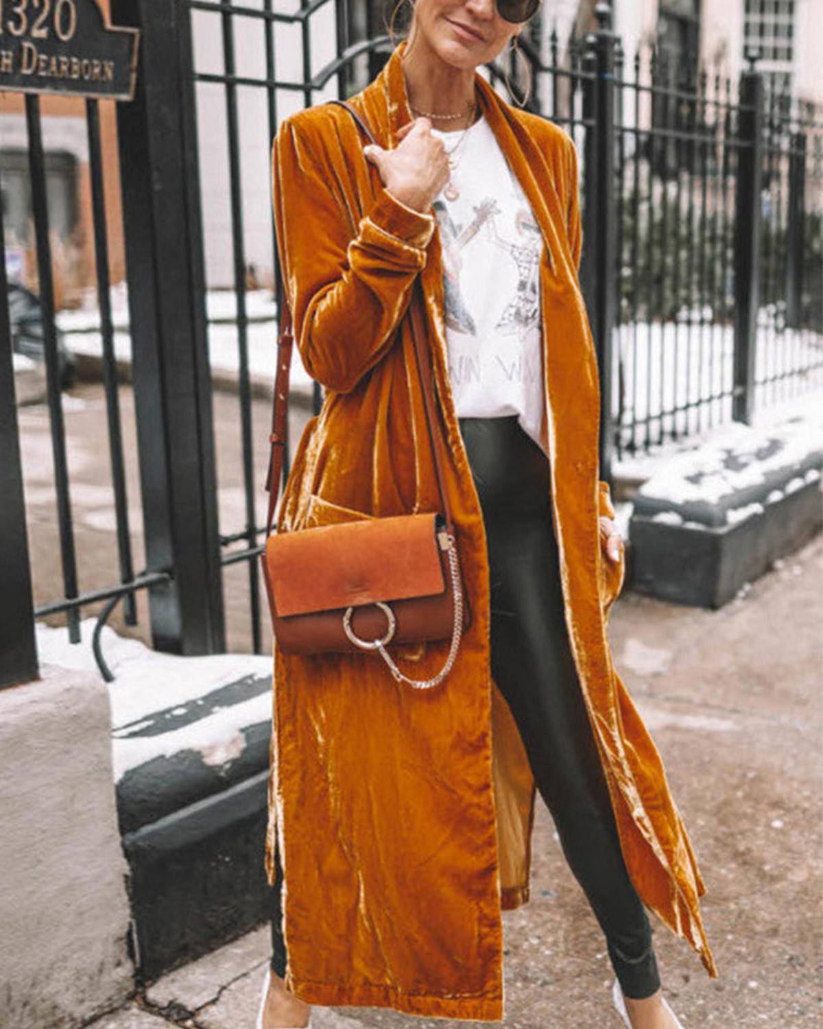 Women's Long Cardigan with Open Front