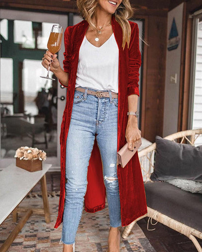 Women's Long Cardigan with Open Front