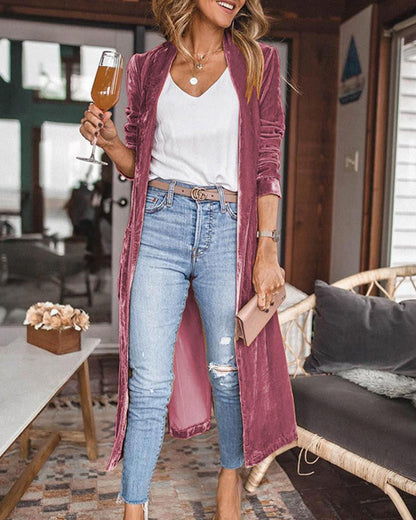 Women's Long Cardigan with Open Front