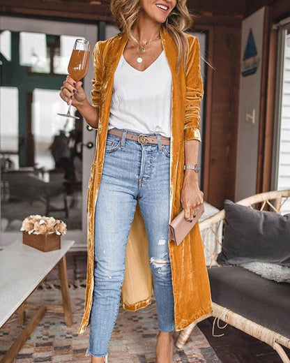 Women's Long Cardigan with Open Front