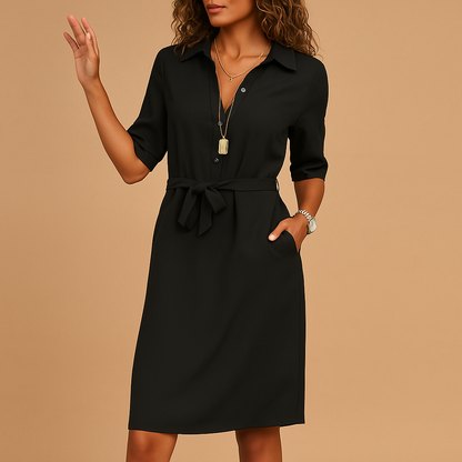 Women's Spring Belted Shirt Dress