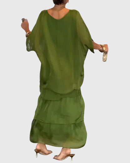Women's Boho Layered Maxi Shorts Dress