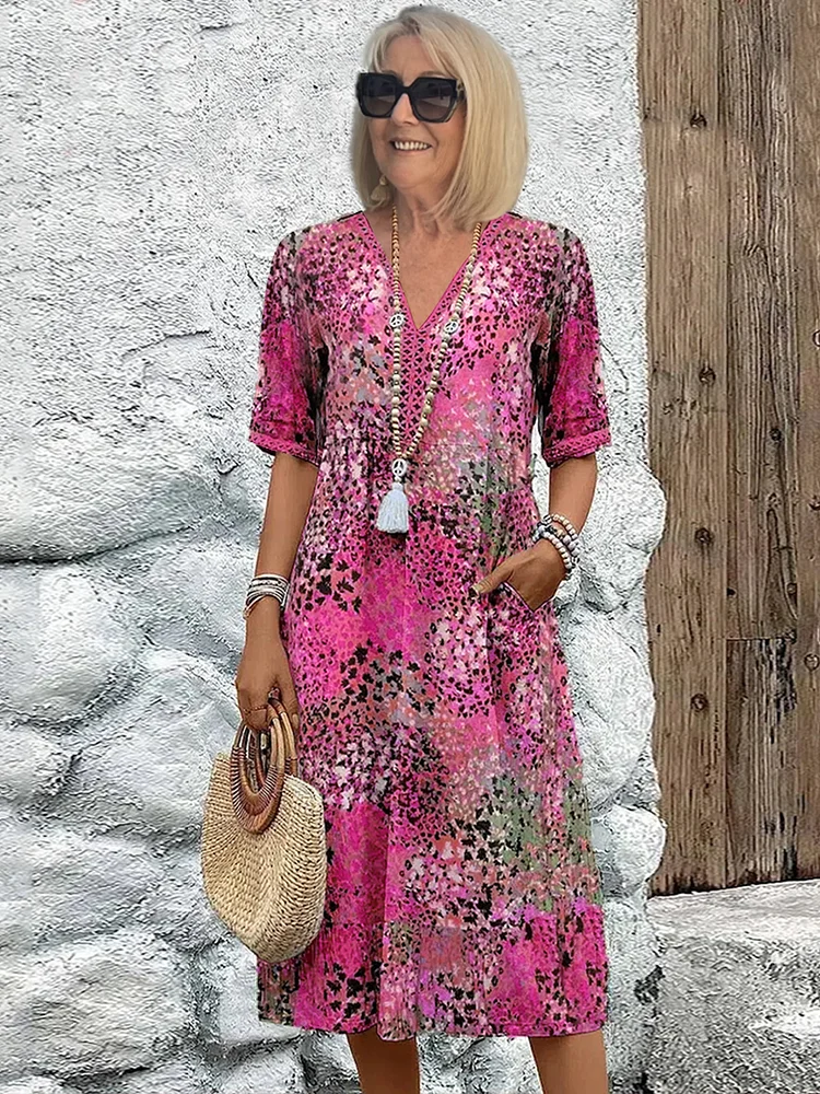 Women's Relaxed Fit Floral Pattern Dress