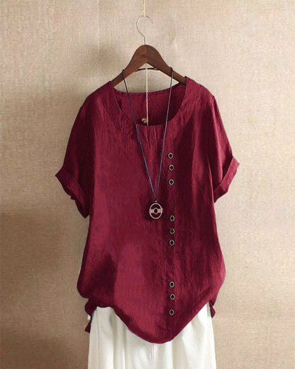 Women's Summer Casual Blouse with Button Details