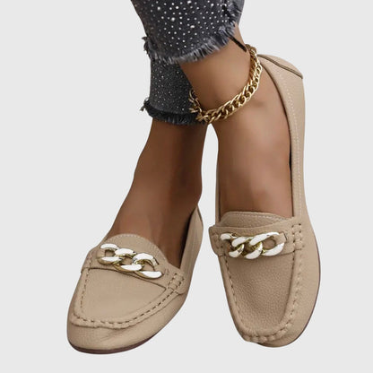 Women's Slip-On Loafers with Chain Detail