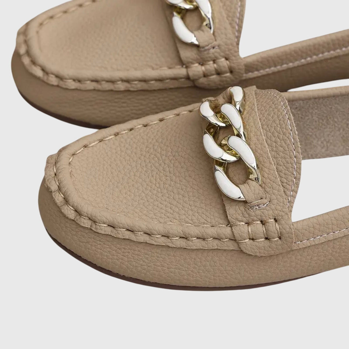 Women's Slip-On Loafers with Chain Detail