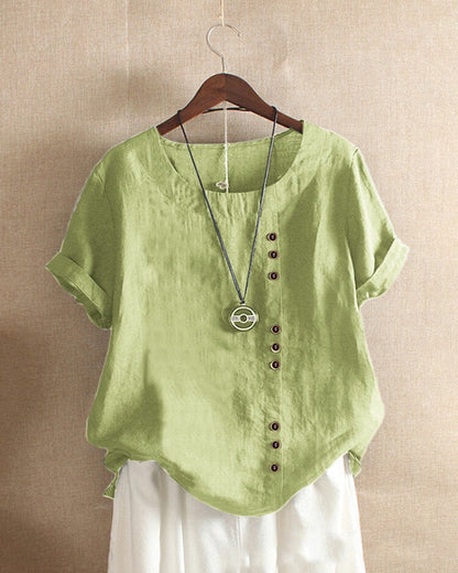 Women's Summer Casual Blouse with Button Details
