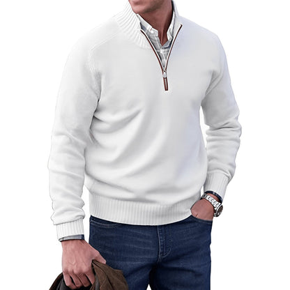 Men's Regular-Fit Quarter-Zip Knitted Pullover Sweater