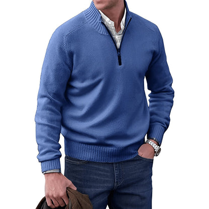 Men's Regular-Fit Quarter-Zip Knitted Pullover Sweater