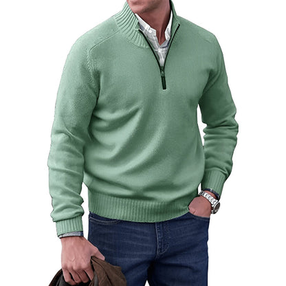 Men's Regular-Fit Quarter-Zip Knitted Pullover Sweater