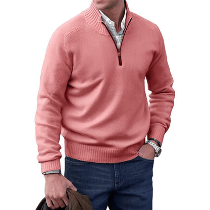 Men's Regular-Fit Quarter-Zip Knitted Pullover Sweater