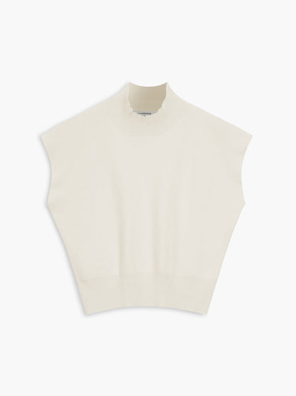 Women's Casual Top with Mock Neck and Short Sleeves