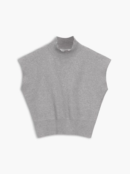 Women's Casual Top with Mock Neck and Short Sleeves