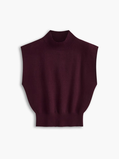 Women's Casual Top with Mock Neck and Short Sleeves