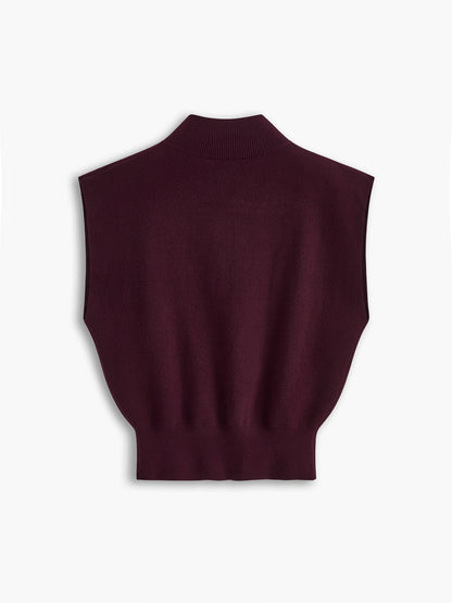 Women's Casual Top with Mock Neck and Short Sleeves