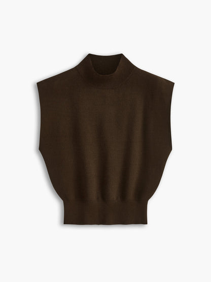 Women's Casual Top with Mock Neck and Short Sleeves