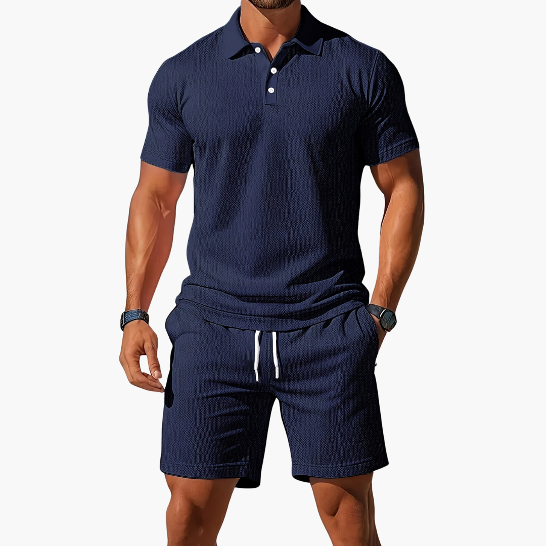 Men's Polo Shirt and Shorts Casual Set