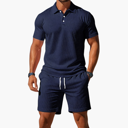 Men's Polo Shirt and Shorts Casual Set