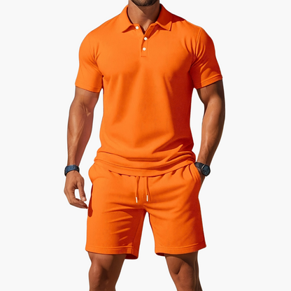 Men's Polo Shirt and Shorts Casual Set