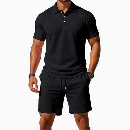 Men's Polo Shirt and Shorts Casual Set