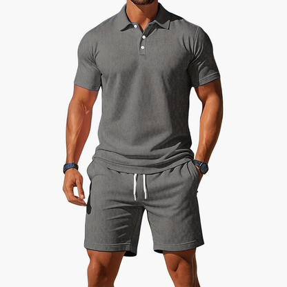 Men's Polo Shirt and Shorts Casual Set