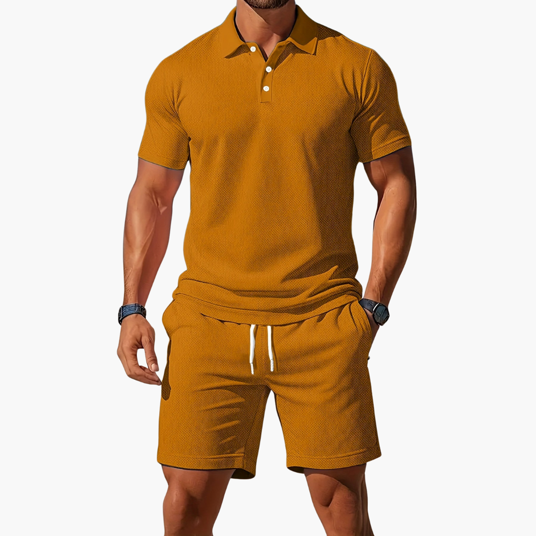 Men's Polo Shirt and Shorts Casual Set