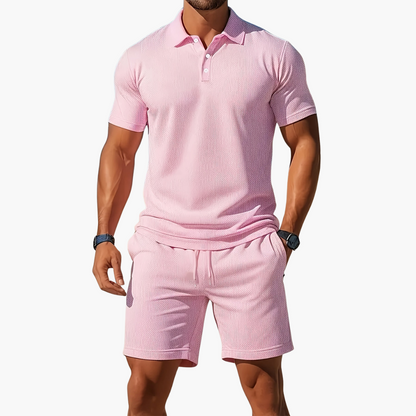 Men's Polo Shirt and Shorts Casual Set