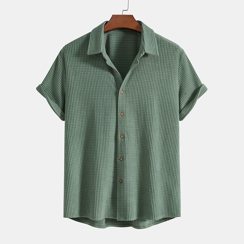 Men's Two-Piece Casual Set with Shirt and Shorts