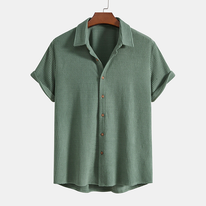 Men's Two-Piece Casual Set with Shirt and Shorts