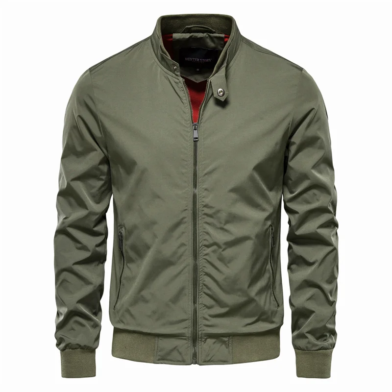 Men's Classic Bomber Jacket With Zipper
